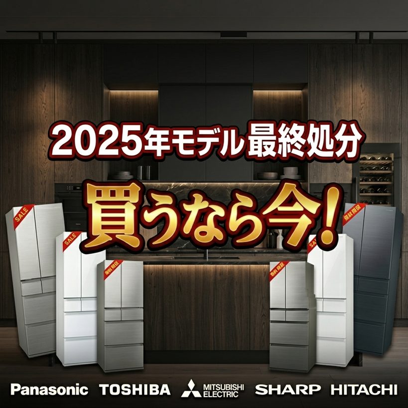 【2026年最新】電気代のムダ、払っていませんか？冷蔵庫買い替えの正解は「残りわずかな2025年モデル」だった！