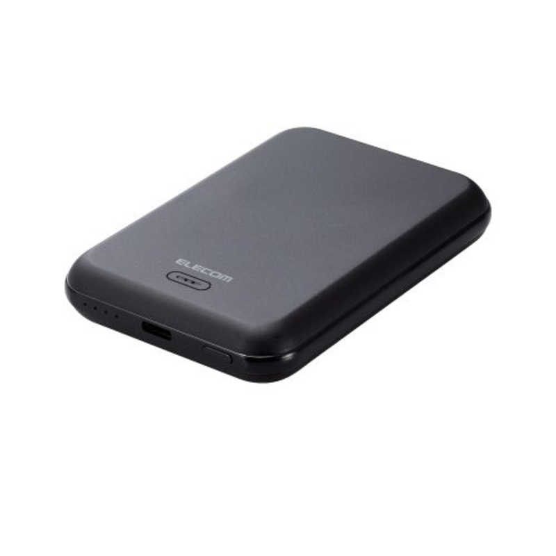 エレコム ELECOM マグネット付きワイヤレス充電対応モバイルバッテリー(5000mAh) DE-C40-5000BK