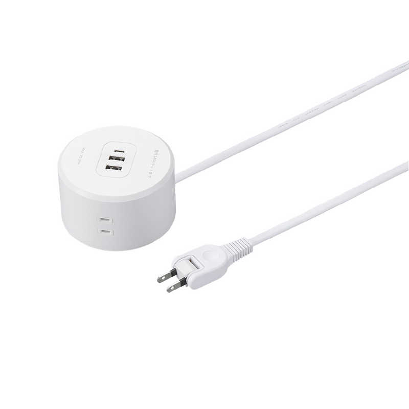 ヤザワ 丸型タップ4個口PD20W0.5m ホワイト H47005PD20WH