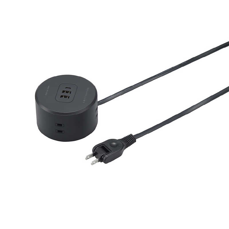 ヤザワ 丸型タップ4個口PD20W0.5m ブラック H47005PD20BK
