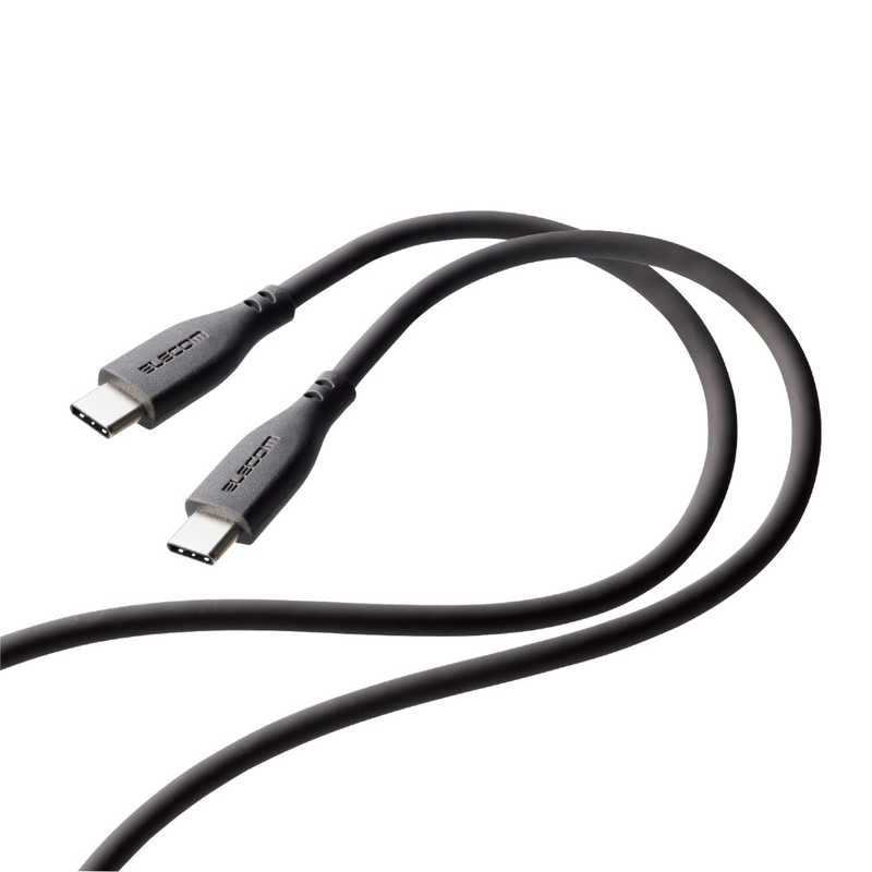 エレコム ELECOM USB-C to USB-C 充電ケーブル 1.0m  PD対応 最大60W 超急速 シリコン素材 なめらか 柔軟性 高耐久 グレー MPA-CCSS10GY