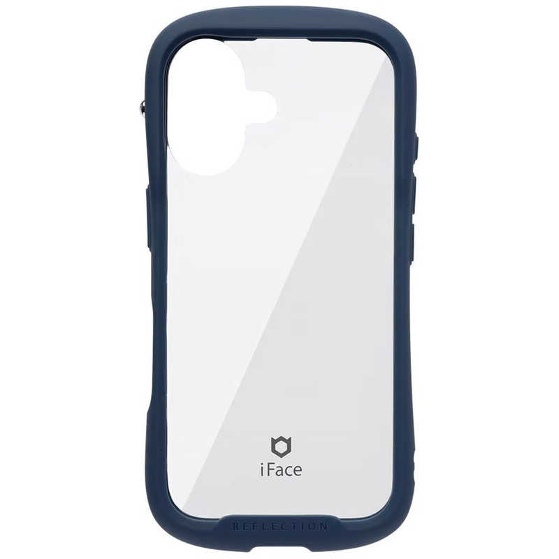 ハミィ HAMEE iPhone 16用強化ガラスクリアケース IFACE REFLECTION ネイビー 41-979631