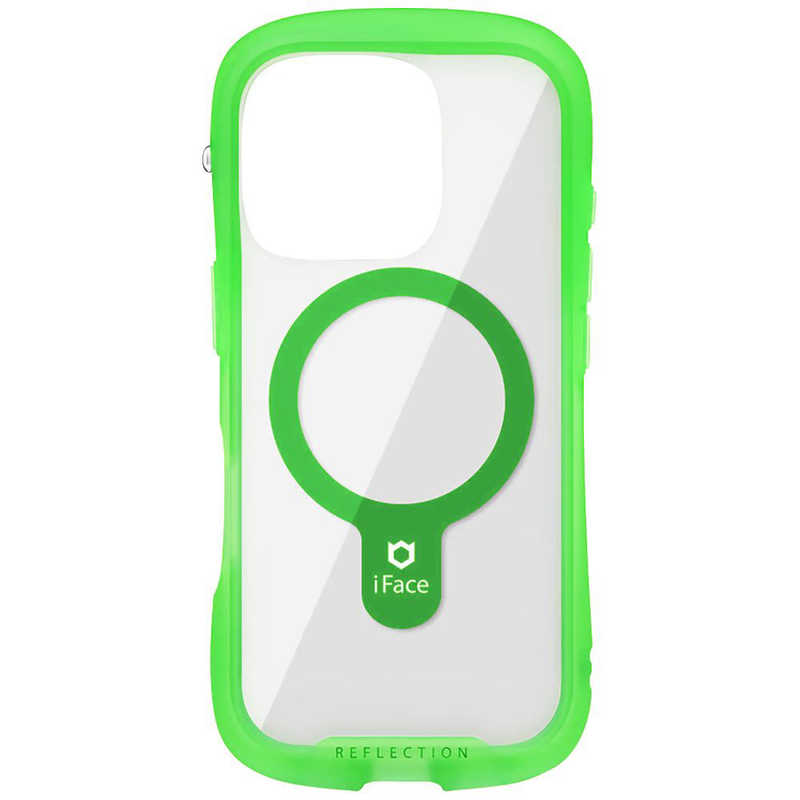 ハミィ HAMEE iPhone 16 Pro用MAGSYNQ強化ガラスクリアケース I FACE REFLECTIONNEO クリアグリーン 41-980279
