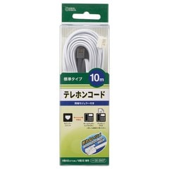 オーム電機 テレホンコード 標準タイプ 10m ホワイト TELC2607W