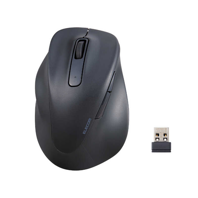 エレコム ELECOM 静音 2．4GHz無線マウス EX-G 5ボタン Mサイズ(左手用) ブラック M-XGM31DBSKBK