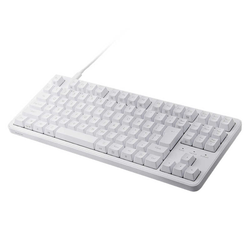 エレコム ELECOM キーボード Leggero テンキーレス(茶軸) ［有線 /USB］ ホワイト TK-MC30UKTWH