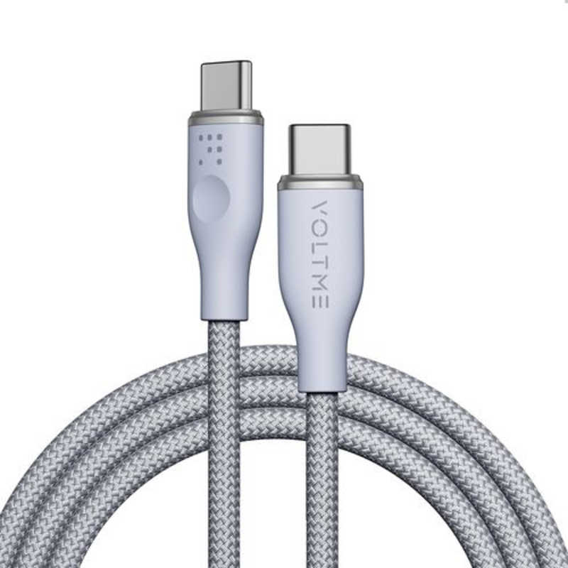 VOLTME ラグシリーズナイロン素材 充電ケーブル USB-C＆USB-C 60W グレー 1m C2161