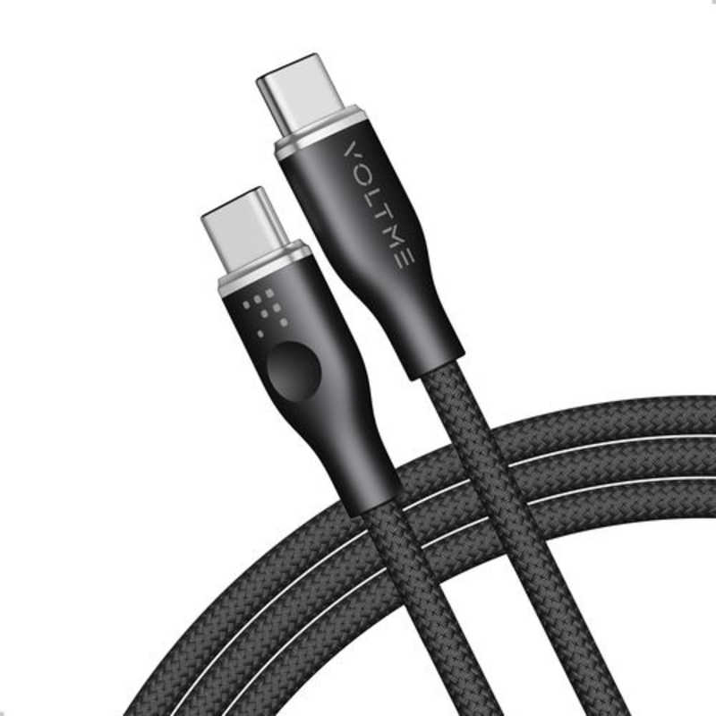VOLTME ラグシリーズ(Eマーカー) ナイロン 充電ケーブル USB-C＆USB-C 100W 黒 1m C2166