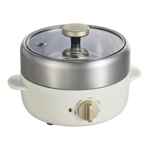 【決算20%オフクーポン対象商品】ブルーノ BRUNO 電気鍋 コンパクトマルチグリルポット 600W ホワイト BOE115-WH