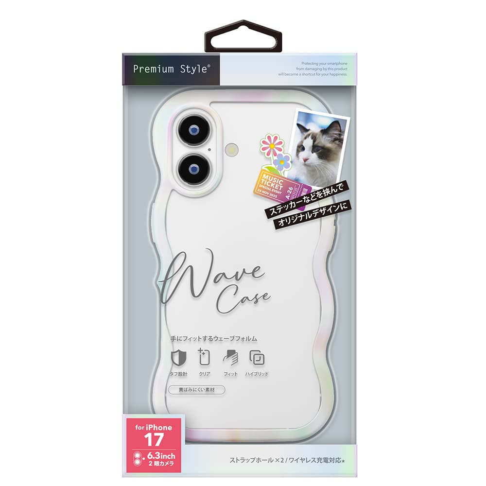 PGA iPhone 17用ウェーブケース ホワイト PG-25AWH04WH