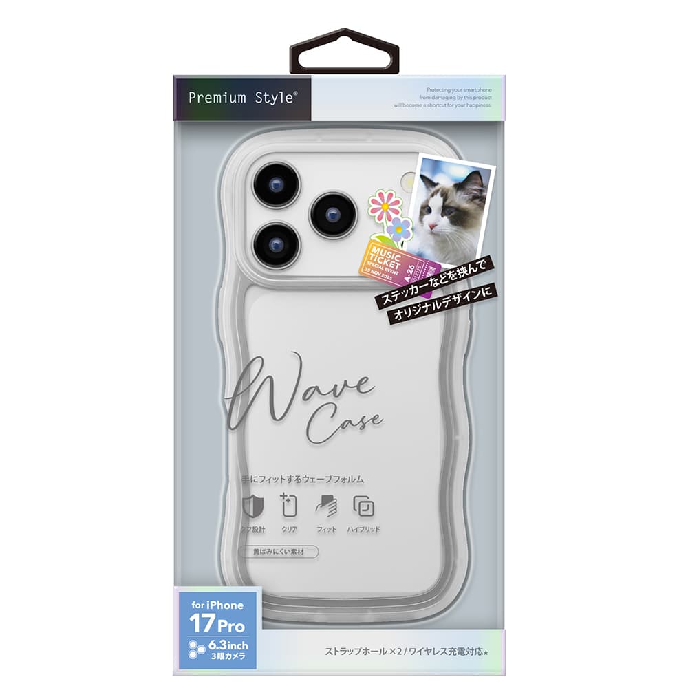 PGA iPhone 17 Pro用ウェーブケース PG-25BWH01CL