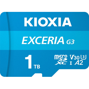 【決算20%オフクーポン対象商品】キオクシア KIOXIA EXCERIA G3 microSDXCメモリカード（Class10,UHS-I　U3,V30,A2） 1TB【4K以上の高画質動画撮影、アクションカメラ、スマートフォン、タブレット】KMU-C001T