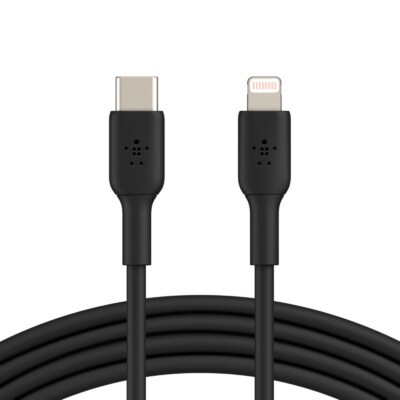 【決算20%オフクーポン対象商品】BELKIN USB-C to ライトニング PVCケーブル ブラック [1m] CAA003BT1MBK