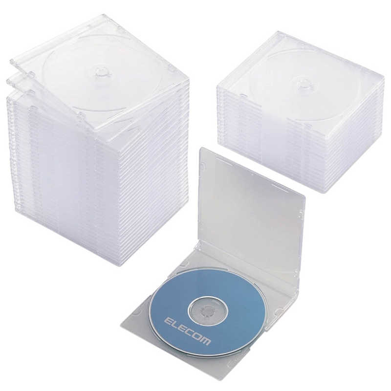 【決算20%オフクーポン対象商品】エレコム ELECOM Blu-ray/DVD/CDケース(スリム/PS/1枚収納) 50パック CCD-JSCS50シリーズ クリア CCD-JSCS50CR