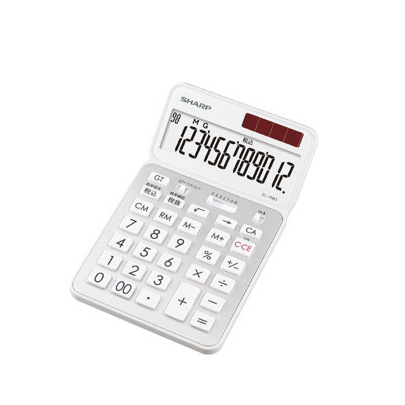 シャープ 電卓(プレミアムモデル抗菌仕様) ホワイト系クリアホワイト ELVN83WX