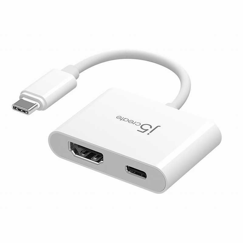【決算20%オフクーポン対象商品】j5 create USB-C to HDMI+PD 2in1 マルチアダプター ホワイト JCA152