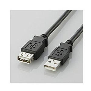 【決算20%オフクーポン対象商品】エレコム ELECOM USB2-0延長ケーブル(A-A延長タイプ) ブラック1m U2C-E10BK