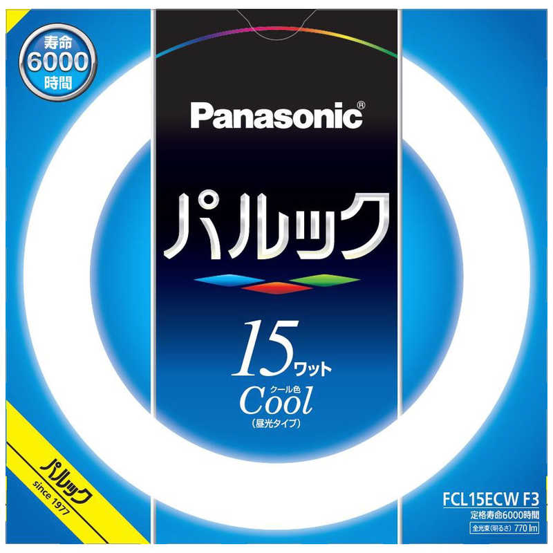 パナソニック Panasonic 15形 丸型蛍光灯 クール色(昼光色) 1本入り パルック FCL15ECWF3
