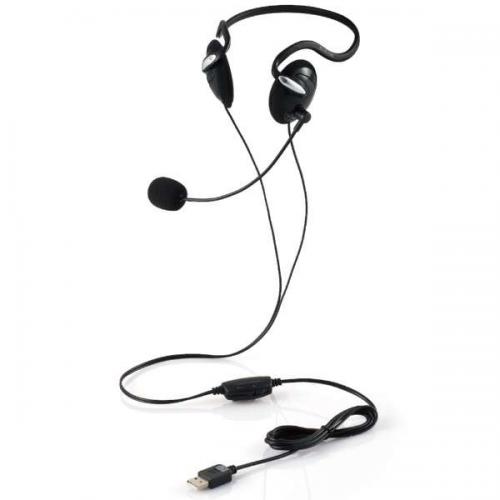 エレコム ELECOM ヘッドセットマイク付き ステレオ ネックバンドタイプ ブラック HS-NB03SUBK