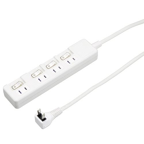 ヤザワ YAZAWA 節電タップ ホワイト 1.0m 4個口 スイッチ付き(個別) H8S441WH
