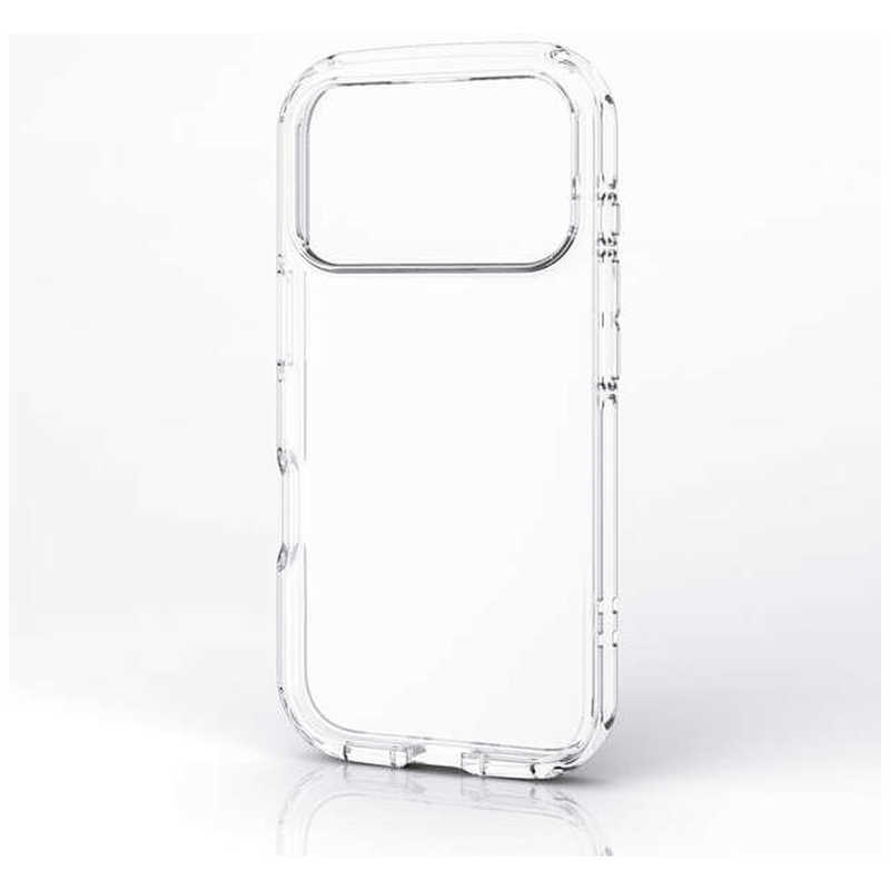 エレコム ELECOM iPhone17 Pro用TOUGH SLIM LITE ソフトケース クリスタルクリア メタルステッカー付 クリア PM-A25CTSLUC3CR