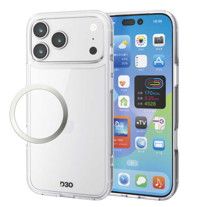 エレコム ELECOM iPhone 17 ProMax用ハイブリッドケース D3O オールクリア メタルステッカー付 クリア PM-A25DD3OTCR