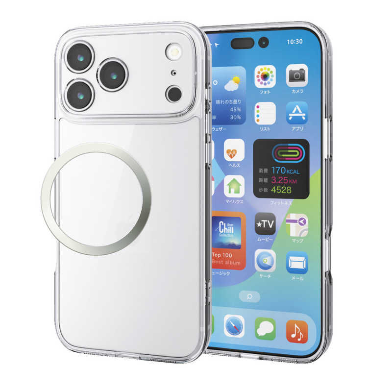 エレコム ELECOM iPhone 17 ProMax用ハイブリッドケース 極限 ガラス メタルステッカー付 クリア PM-A25DHVCGKCR