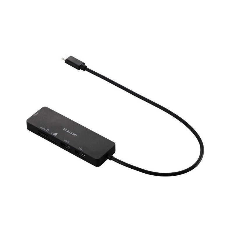 エレコム ELECOM USB Type-C(TM)ハブ+1機能(SDカードスロット付き) ブラック U3H-MSD3007BBK