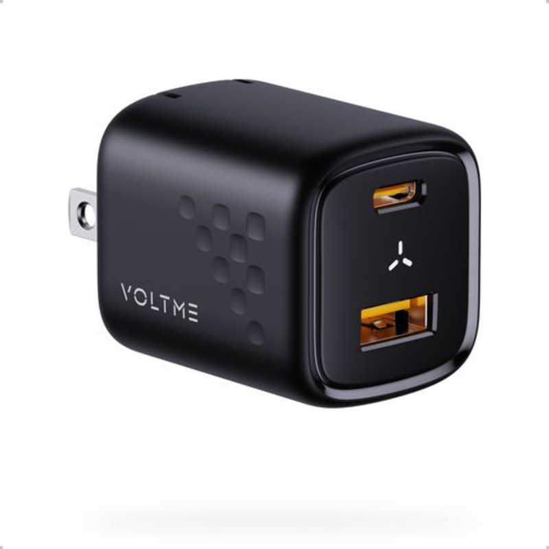 ボルトミー VOLTME Revo 30 デュオ 30W TypeC・USB-A 2ポート 黒 折りたたみ式 ［2ポート /GaN(窒化ガリウム) 採用］ V2097