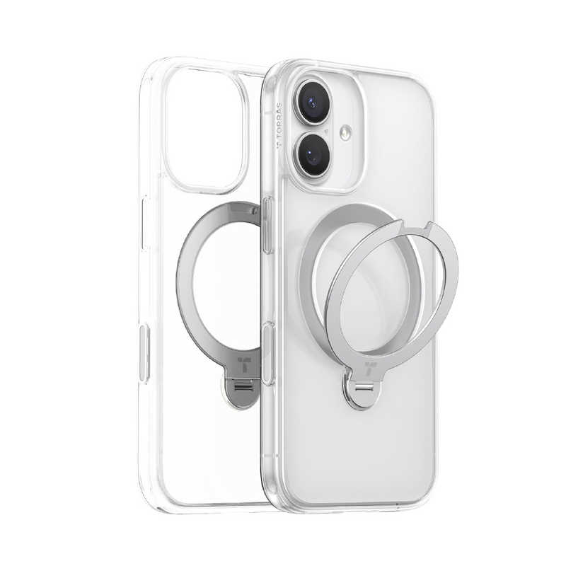 トラス TORRAS iPhone17用アクリル樹脂+TPUケース TORRAS OSTAND Q3 SPIN クリア X00FX2911
