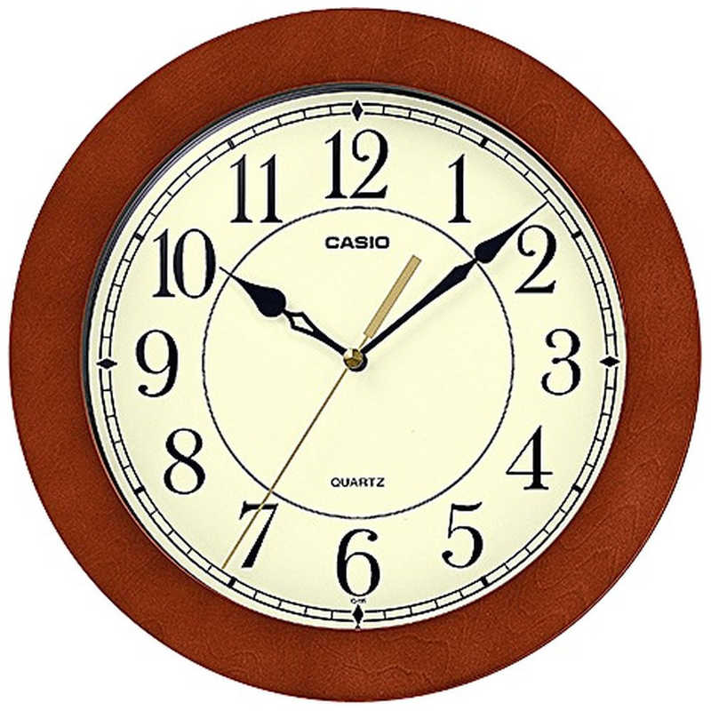 【決算20%オフクーポン対象商品】カシオ 掛時計 CASIOCLOCK 濃茶木 IQ-135-5JF