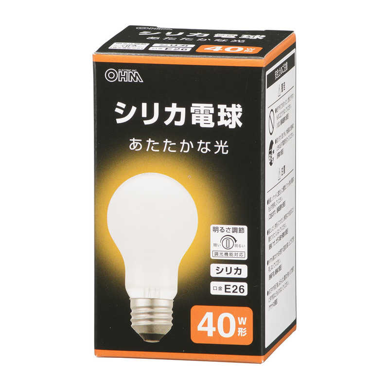 オーム電機 白熱電球 E26 40W形 シリカ [E26 /一般電球形 /40W相当 /電球色 /1個 /全方向タイプ] LBD5638WN