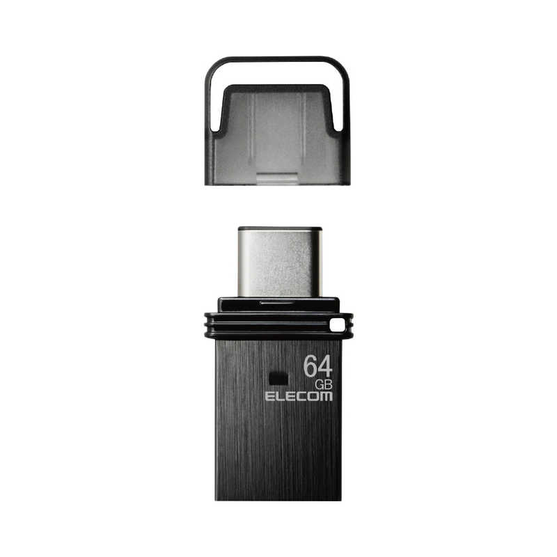 エレコム ELECOM キャップ式USB Type-Cメモリ(64GB) ブラック MF-CAU32064GBK