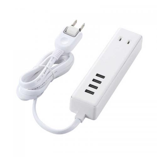 エレコム ELECOM モバイルUSBタップ ケーブル1.5m 2口 4ポート MOT-U11-2415WH
