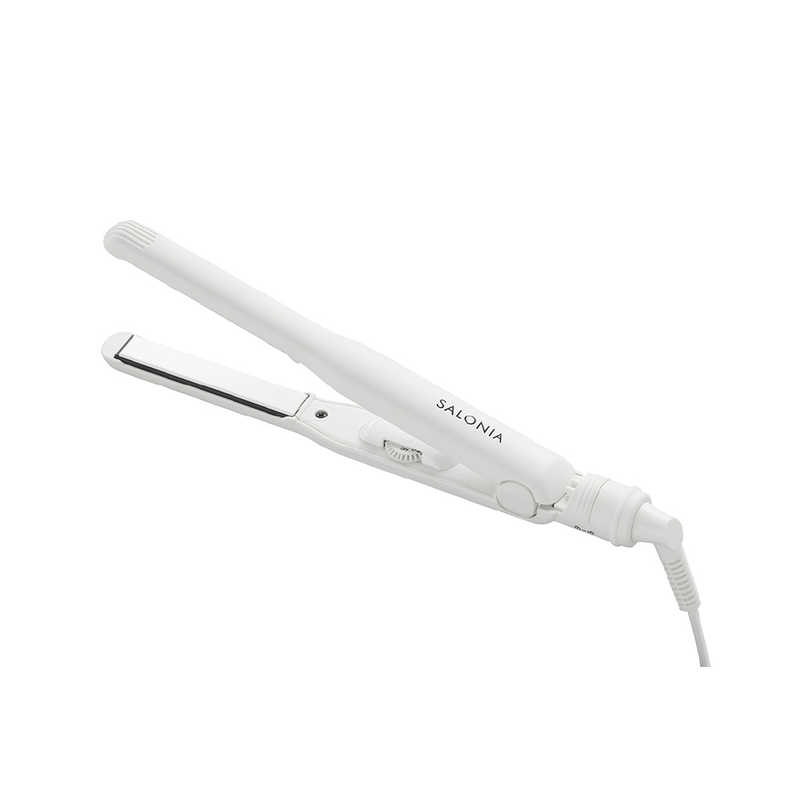 【決算20%オフクーポン対象商品】サロニア SALONIA ダブルイオン ストレートアイロン 15mm 120℃～230℃ 海外対応 交流(コード)式 ホワイト SL-004SW15MM