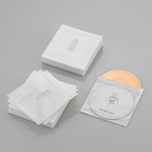 エレコム ELECOM 不織布ケース Blu-ray対応 両面収納 タイトルカード付 60枚入 120枚収納 ホワイト CCD-NIWB120WH