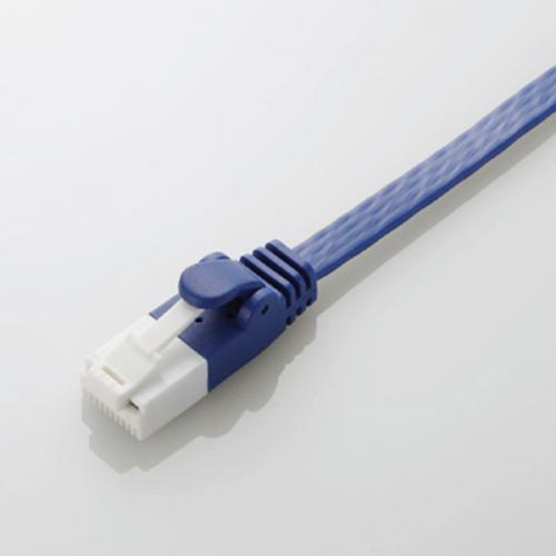 エレコム ELECOM LANケーブル CAT6A準拠 爪折れ防止 フラット 3m メタリックブルー LD-GFAT/BM30