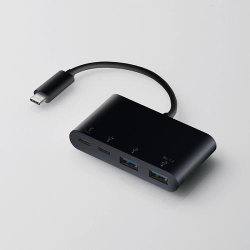 エレコム ELECOM USBHUB USB3.1(Gen2) USB Power Delivery対応 Type-Cコネクタ Aメス2ポート Cメス2ポート バスパワー ブラック U3HC-A424P10BK