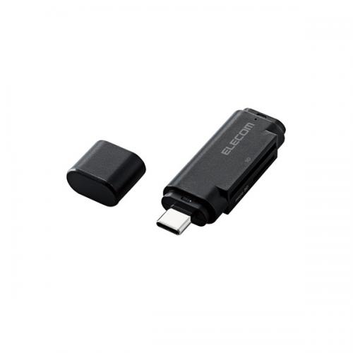 エレコム ELECOM カードリーダー Type-C USB 3.1 Gen1 直挿し 【SD   SDHC   SDXC   microSD   microSDHC   microSDXC   MMC   RS-MMC 等対応】 Windows11 Mac Android iPad マイクロSD ブラック MR3C-D011BK