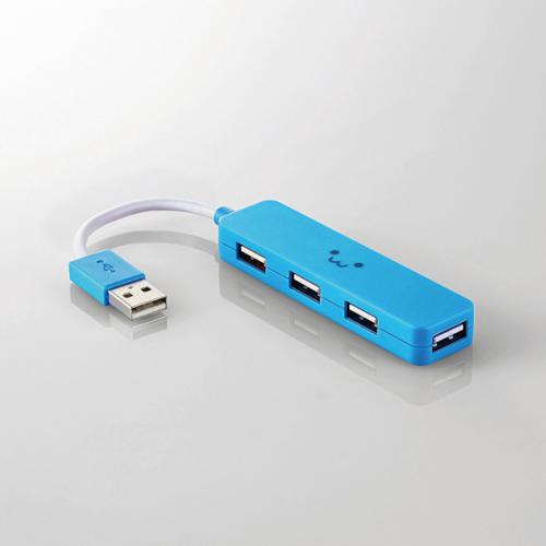 エレコム ELECOM USBHUB2.0 カラフルモデル バスパワー 4ポート ホワイト U2H-SN4NBWH