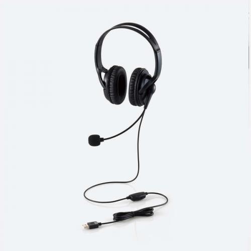 エレコム ELECOM 両耳 大型 USB 有線ヘッドセット HS-HP02SUBK
