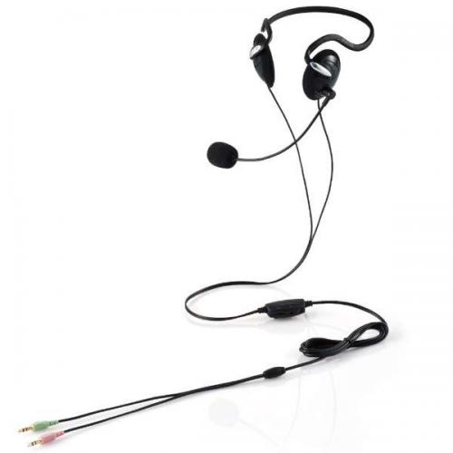 エレコム ELECOM 両耳 3極 ネックバンド ヘッドセット HS-NB03SBK