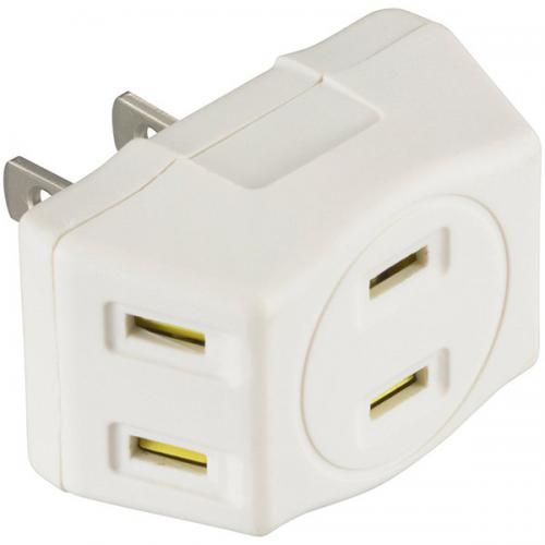 オーム電機 OHM トリプルタップ3個口 ホコリシャッター付 白 HS-TM3MT3PBT-W