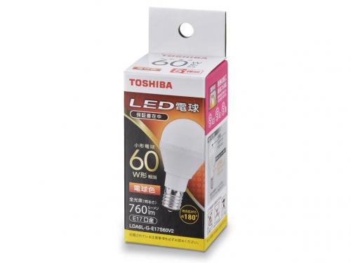 東芝 TOSHIBA LED電球 60形 E17 昼光色 LDA6L-G-E17S60V2