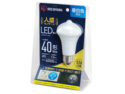 アイリスオーヤマ IRIS OHYAMA LED電球 E26 40形相当 昼白色 人感センサー付 LDR6N-H-S8