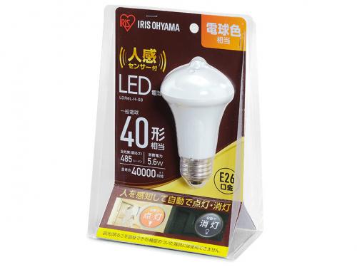 アイリスオーヤマ IRIS OHYAMA LED電球 E26 40形相当 電球色 人感センサー付 LDR6L-H-S8