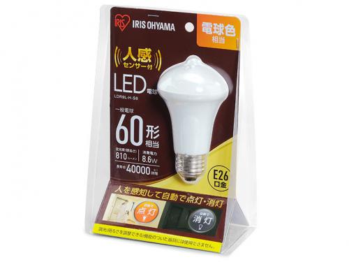 アイリスオーヤマ IRIS OHYAMA LED電球 E26 60形相当 電球色 人感センサー付 LDR9L-H-S8