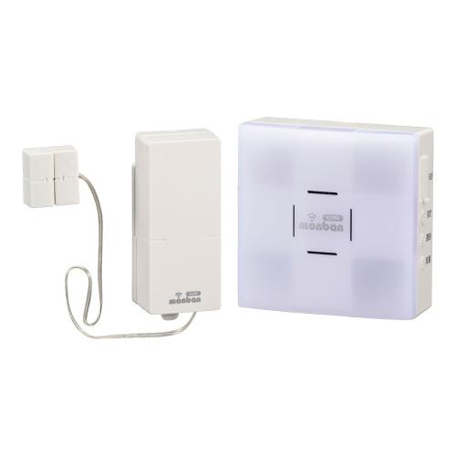 【決算20%オフクーポン対象商品】オーム電機 monban CUBE II ワイヤレスチャイムセット 扉センサー送信機+光フラッシュ電池式受信機 OCH-MAGT-FBR25