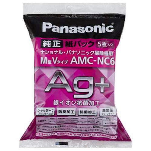 Panasonic 純正品交換用 クリーナー紙パック消臭・抗菌加工 逃さんパック 5枚入 M型Vタイプ AMC-NC6 パナソニック