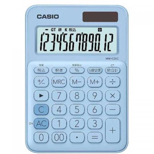 カシオ計算機 電卓 ペールブルー MW-C20C-LB-N